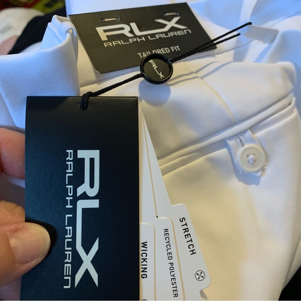 RLX Ralph Lauren White Flat Front Men Shorts - Picture 4 of 7